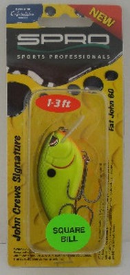Spro SFJ60CBB Fat John 60 Crankbait Chartreuse Schwarz Rücken