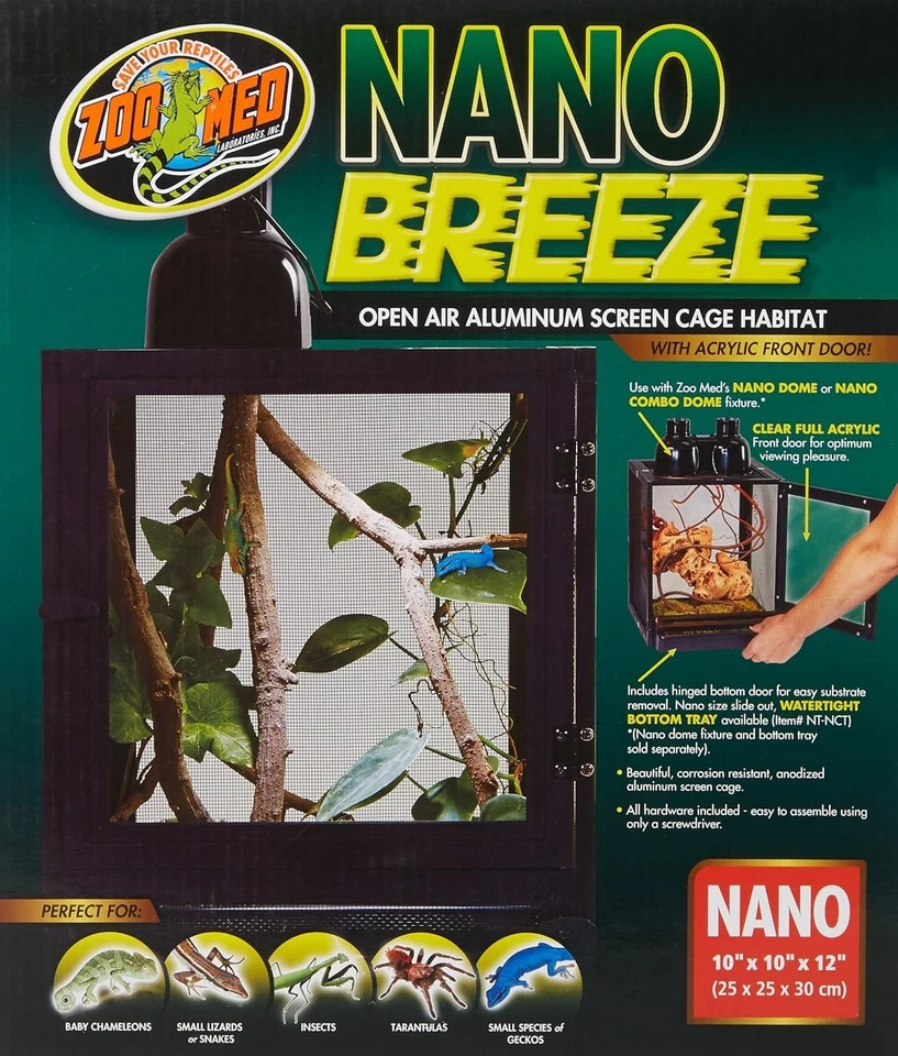Nano Aluminum Screen Cage 10x10x12 for Small Reptiles & Insects - Rust Resistant - Image 4 of 4
