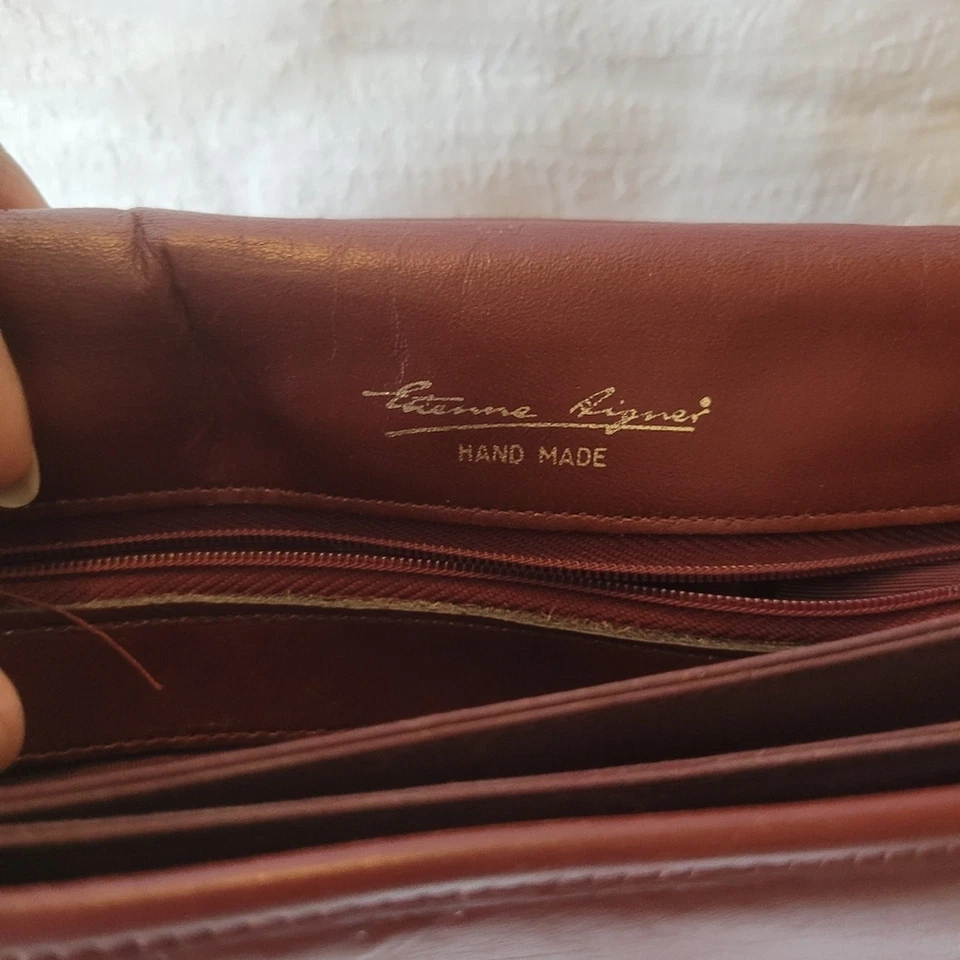 Bandolera de cuero vintage Etienne Aigner en rojo sangre de buey Foto 4 de 4