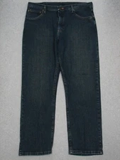 RB15426 **WRANGLER** STRAIGHT LEG JEANS 36x30 (msr 36"x30") DARK BLUE