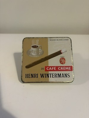 Vintage Henri Wintermans Cafe Creme Zigarillo Dose klein Creme Tobacciana W961