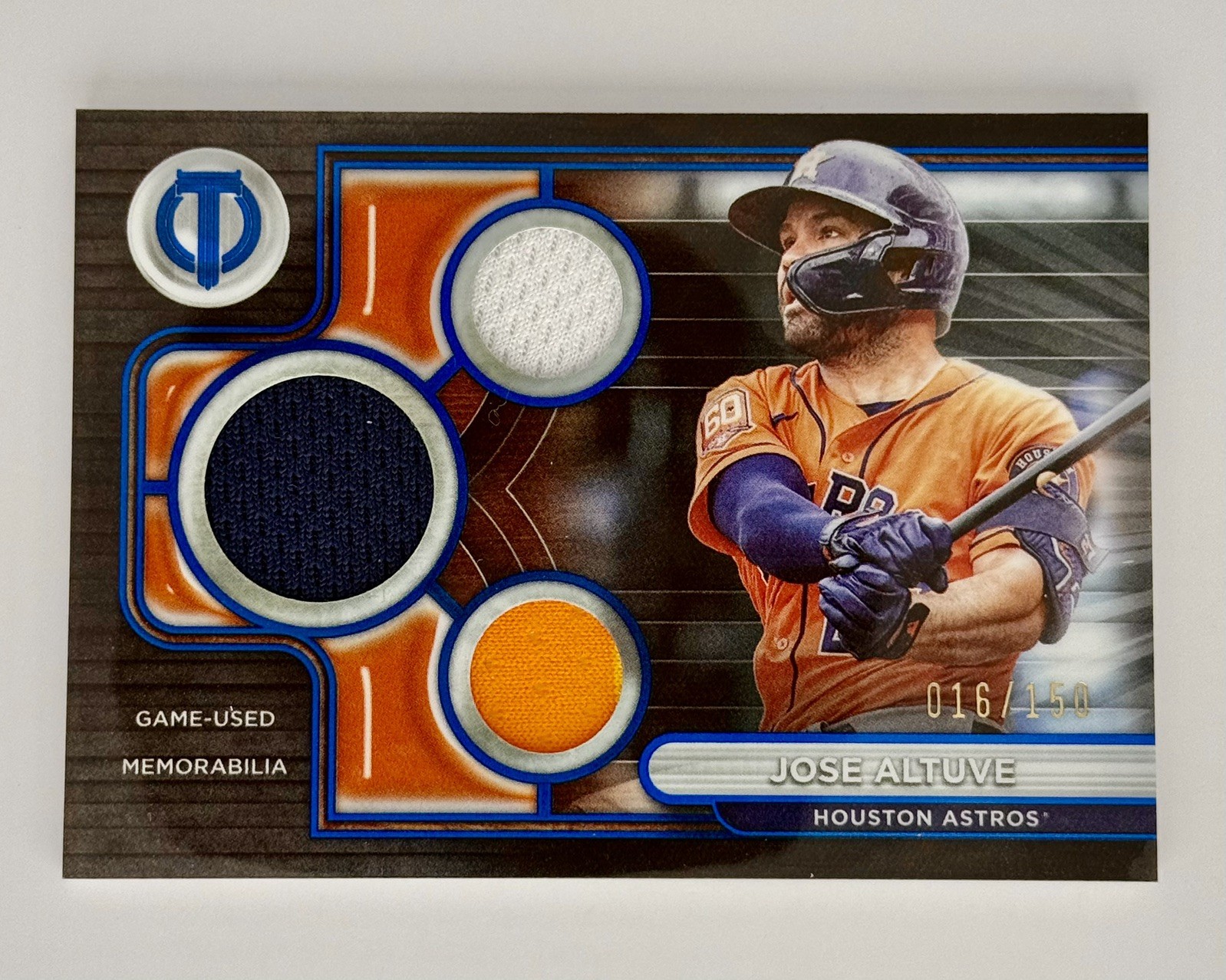 2024 Topps Tribute - Jose Altuve Triple Relics #TTR-JA Blue 🔵 /150 (MEM)