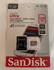 SanDisk Ultra microSDXC 128GB UHS-I Card with Adapter   New Sealed Package