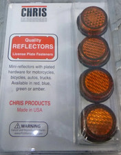 Amber Mini License Plate Reflectors -4 Pack - Chris Products With Wing Nuts Ch4a Amber Mini License Plate Reflectors -4 Pack - Chris Products With Wing Nuts Ch4a