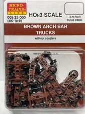 MICRO-TRAINS 005 25 000 HOn3 SCALE ARCH BAR TRUCKS 890 BROWN TEN PAIR