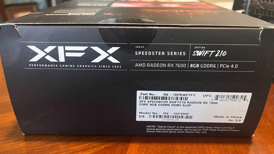 XFX Speedster SWFT 210 AMD Radeon RX 7600 Core Gaming 8GB GDDR6 Graphics Card - Image 4 of 4