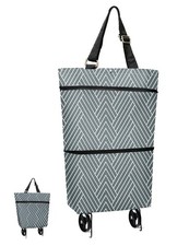 Foldable Grocery Cart with Wheels, Convenient Shopping Cart for Groceries Gr...