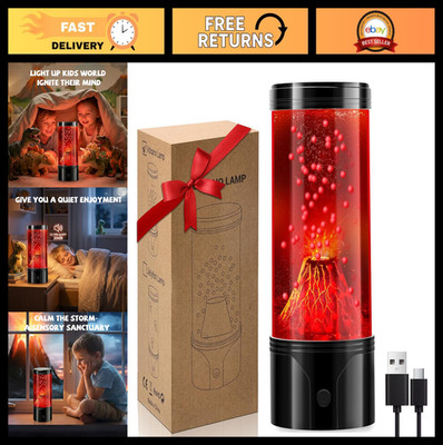 Realistic Volcano Eruption Night Light - USB/Battery, Leak-Proof, Cool Gift for
