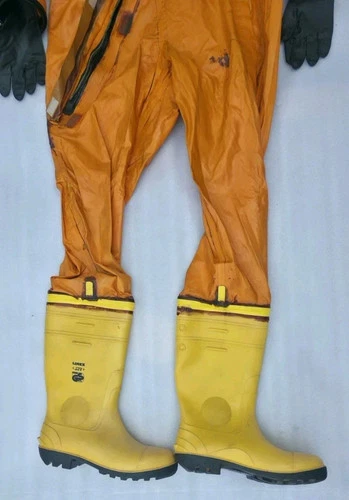 TRELLCHEM BUTYL ORANGE FULL BODY CHEMICAL SUIT SIZE-L  FOR TRELLBORG SWEEDEN image 7