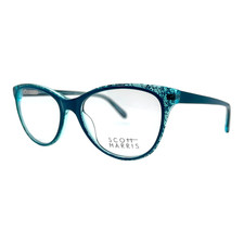 SCOTT HARRIS - SH548 C2 53/16/135 - TEAL CRYSTAL - NEW Authentic EYEGLASSES