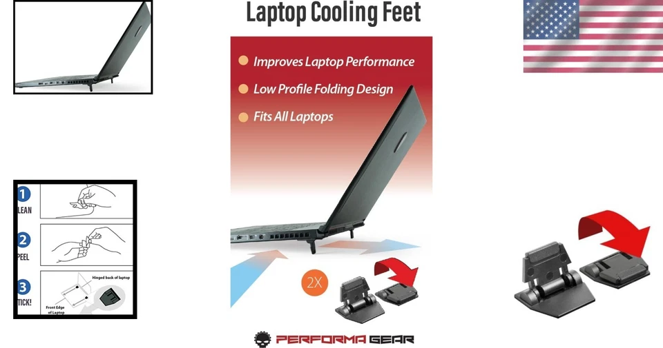 Pies de enfriamiento de bajo perfil para computadora portátil - caída de temperatura de hasta 6 °C para un rendimiento óptimo Foto 2 de 4