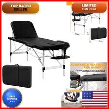 PayLessHere Massage Table Portable Aluminium 3 Folding Adjustable Height
