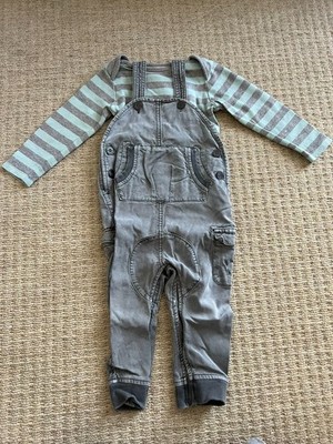 Next Winter Latzhose langbeinig 12-18 1-1,5 Jahre grau pastell mint gestreift 940 919