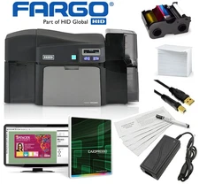 Fargo DTC4250e Duplex ID Card Thermal Printer with Software & Supply Bundle