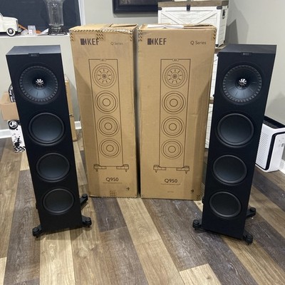 KEF Q Series Q950 8'' 2.5-Way Floorstanding Speaker  PAIR Black Open Box