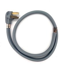 Gray 3-Prong Electric Appliance Dryer Power Cord With 3 Eyelet Terminals 3 ft