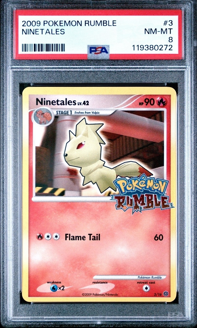 Pokemon Ninetales 2009 Rumble Stamp 3/16 PSA 8 NM-MT🔥🔥