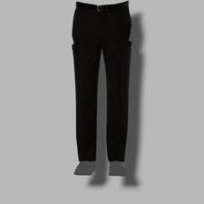 Perry Ellis Portfolio Mens Fit Black Flat-Front Suit Dress Pants 36W x 34L