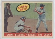 1959 Topps Baseball Thrills Al Kaline Becomes Youngest Bat Champ #463 HOF 0d08