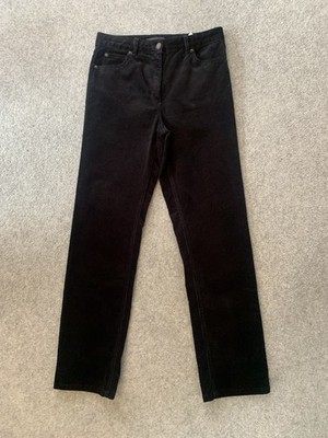 Marks & Spencer Collection Fine Cord High Rise Jeans Straight Black UK 8