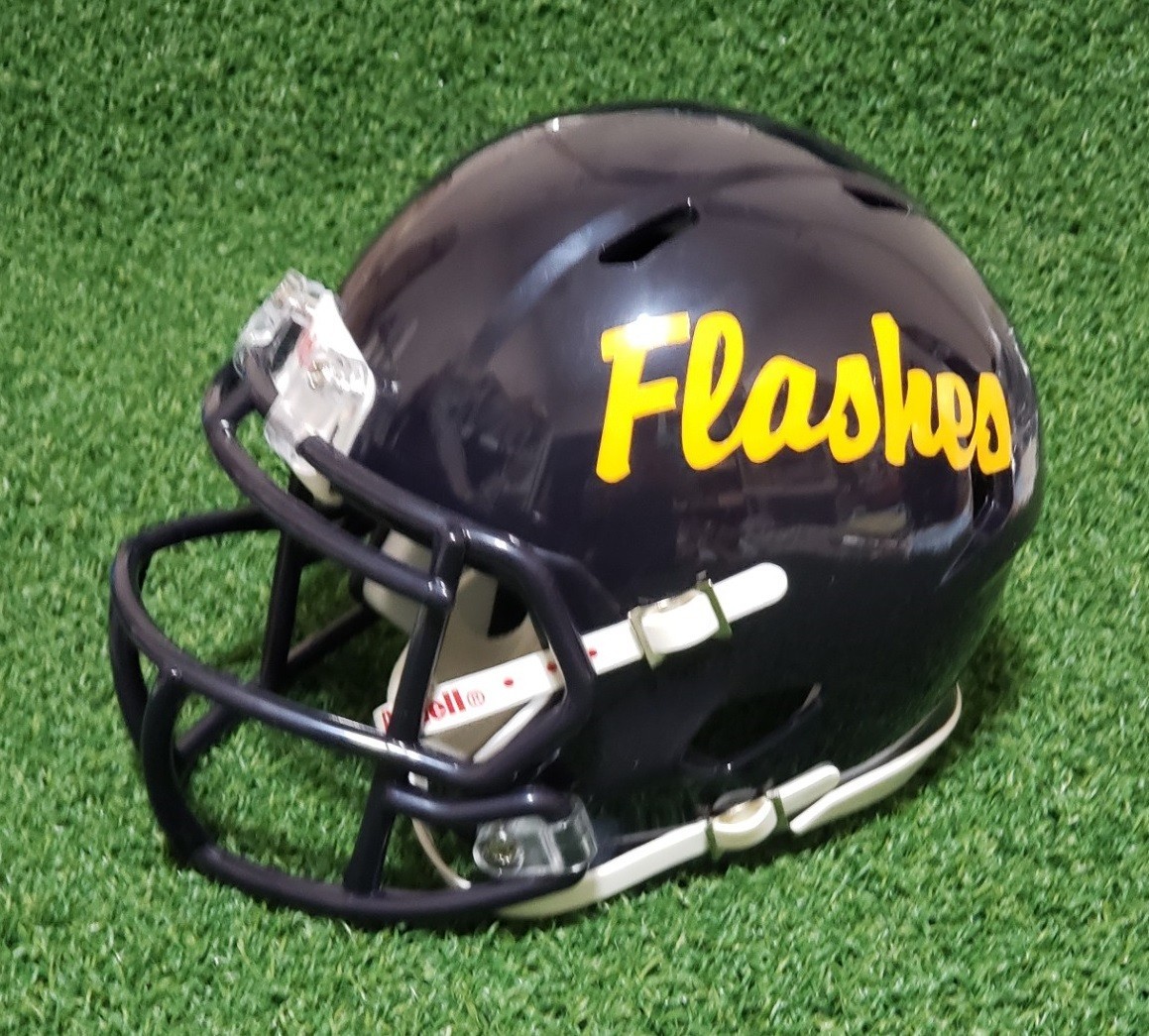 KENT STATE GOLDEN FLASHES SCRIPT LOGO MINI FOOTBALL HELMET, 