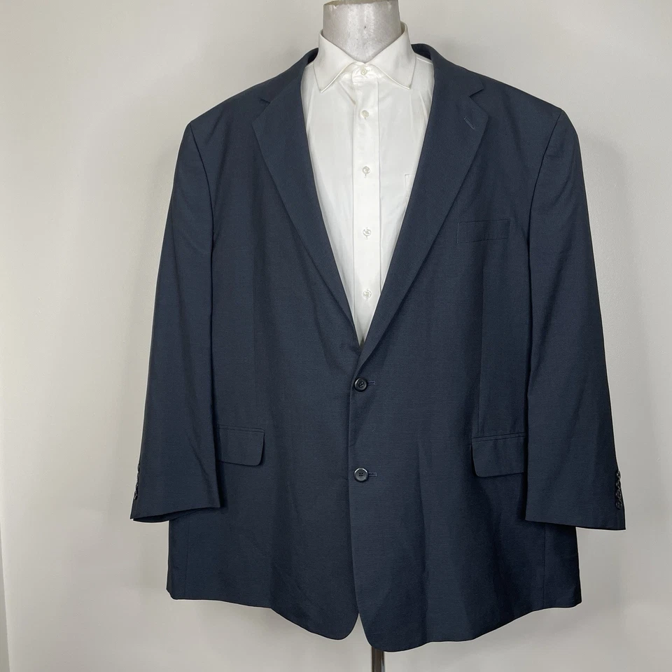 Abrigo deportivo Geoffrey Beene para hombre 58R azul poliéster liso dos botones Foto 2 de 4