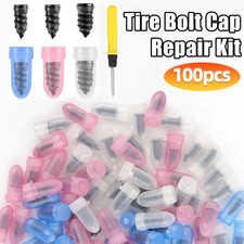 100PCS Tire Repair Screws Kit With Screwdriver 3 Sizes Rubber Plugs Flat Tires