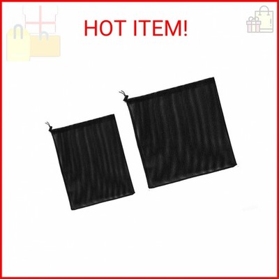 2 Pack Pond Pump Filter Mesh Bags with Drawstring, 1mm Nylon Net Barrier for Wat