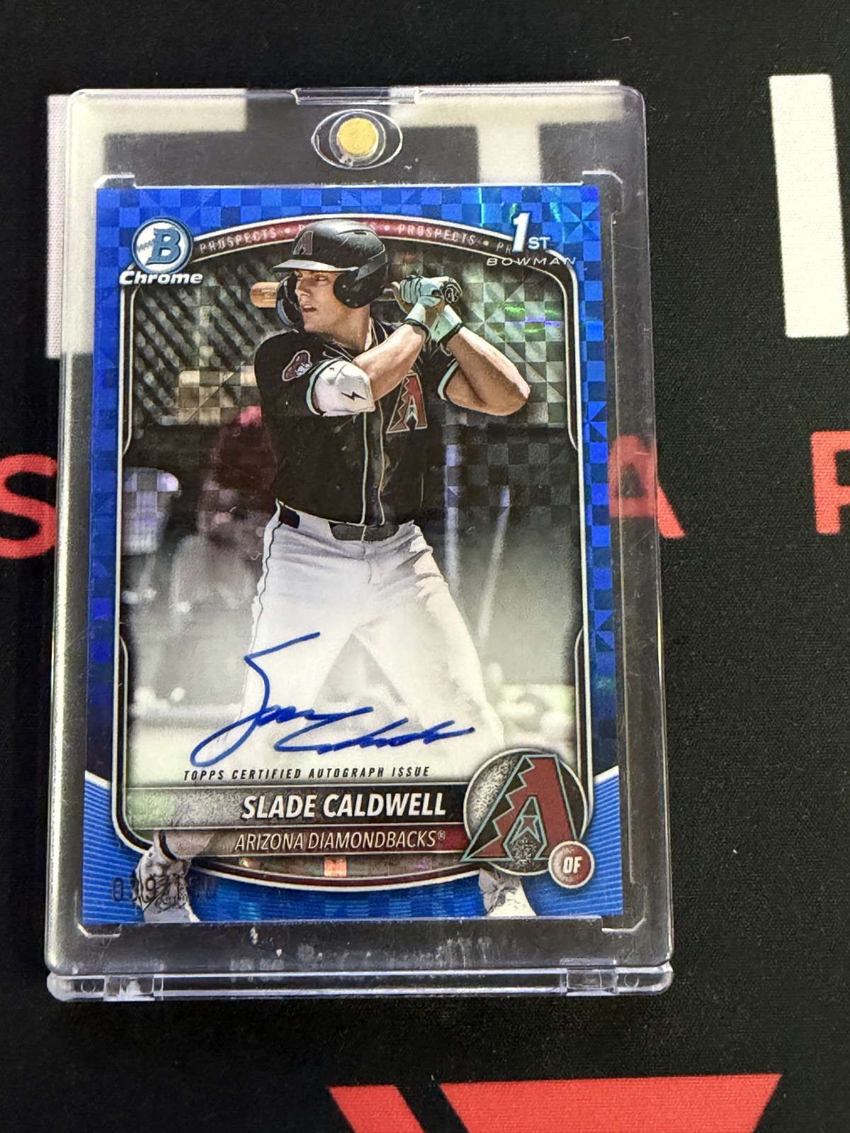 2025 Bowman Chrome Slade Caldwell 1st Bowman Blue X-fractor On Card Auto /150