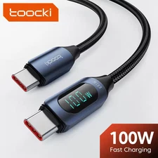 USB A to USB C Cable 100W Fast Charging Charger Cord Data Sync Black Type-C