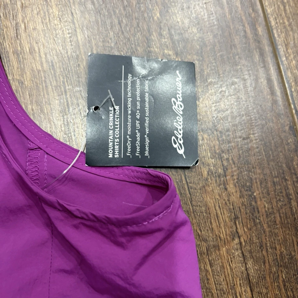 Camiseta sin mangas activa Eddie Bauer para mujer sin mangas con bolsillos con cremallera púrpura ligera L Foto 3 de 4