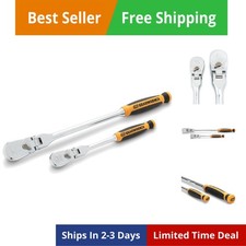 2 Piece 1/4inch and 3/8inch Drive 120XP Flex Head Teardrop Ratchet Set, Dual ...