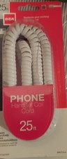 RCA 25' Foot Telephone Handset Coil Phone Cord White Home Office New IOB