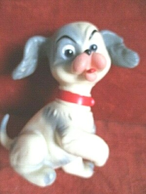 Grand Jouet POUET Chien Vintage – Années 50 – Sonore (fonctionne) – Rare