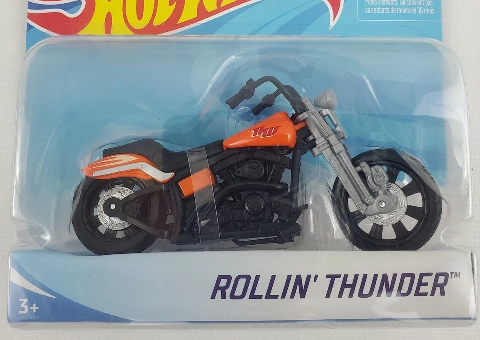 Hot Wheels Rollin' Thunder Motorcycle 1:18 NOC - Image 2 of 4