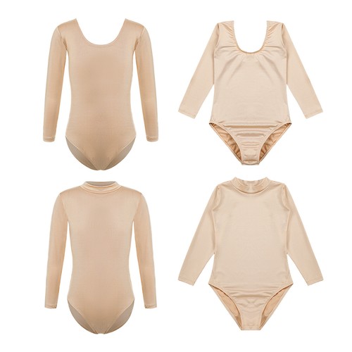 Girls Basic Ballet Dance Leotards Gymnastics Dancewear One Piece Strech Bodysuit - Picture 3 of 58
