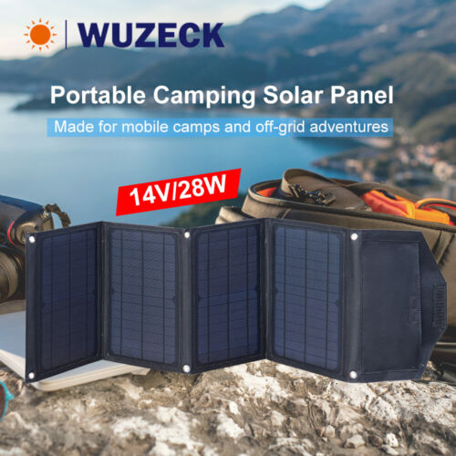 Tragbare faltbare Solarpanel 28W/14V USB-Ladung Geeignet für Camping Wandern - Bild 1 von 11