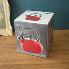 New ListingChantal Tea Kettle Whistling 1.8 Quart Red Enamel on Steel Button Teakettle