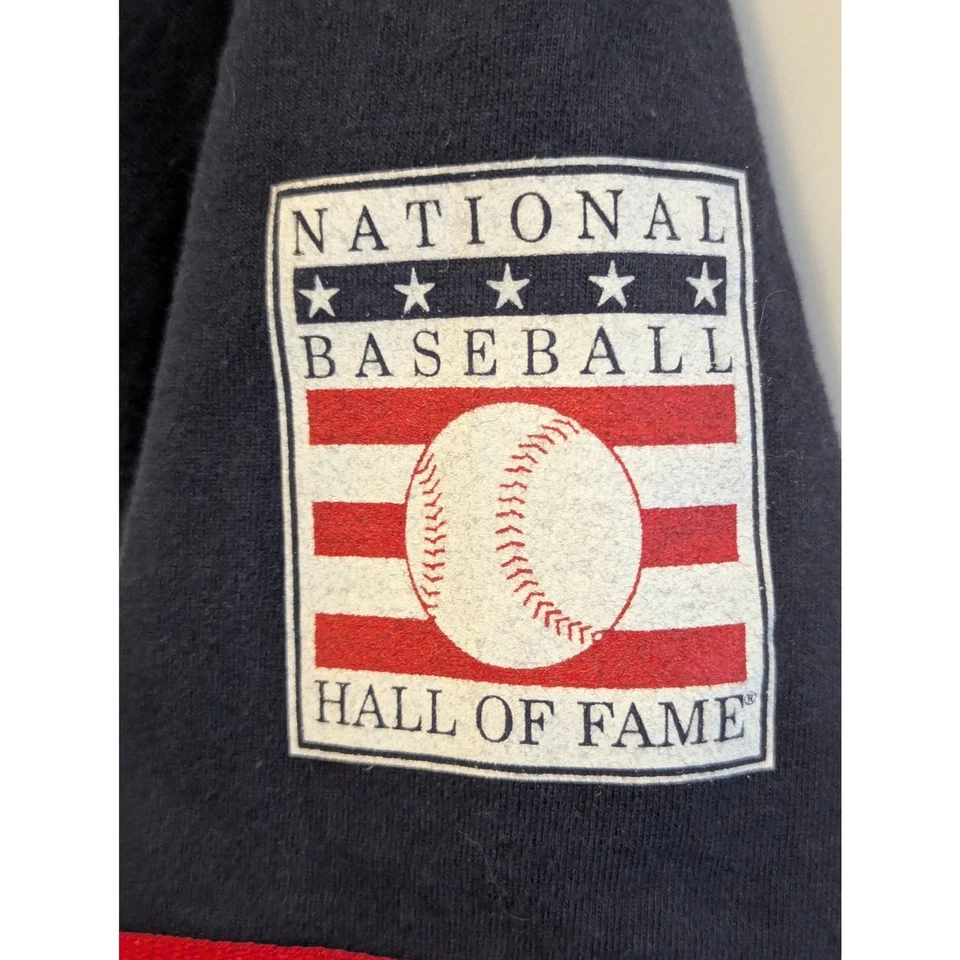 Camiseta del Salón de la Fama del Béisbol Nacional Abbott & Costello Quién está en la primera talla L Foto 2 de 4