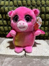 Mini Motsu Animotsu Pink Sparkle Glitter Dragon Sparkle Eyes Keel Toys 15cm BNWT