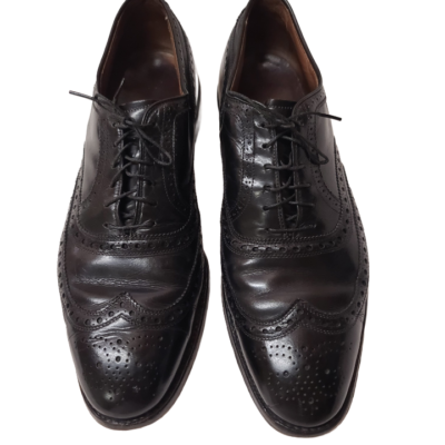 Allen Edmonds McAllister Mens 10B Black Wingtip Oxford Dress Shoes