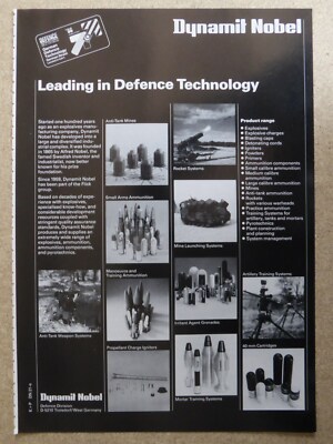 1/1986 PUB DYNAMIT NOBEL DEFENCE ANTI TANK ARTILLERY ROCKET MINE ORIGINAL ANZEIGE