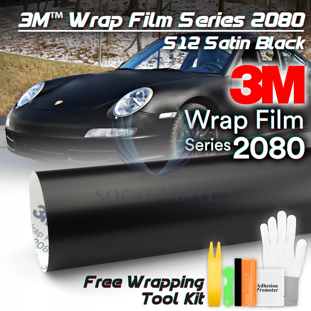 3M Genuine 2080 Gloss Black Vinyl Wrap Car Sticker Film Decal