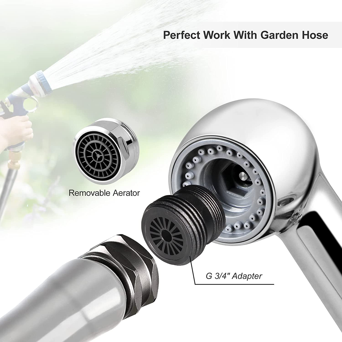 Universal Laundry Tub Faucet With Pull Out Sprayer Spout TRINITY