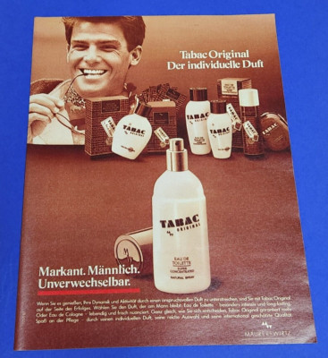 23) Tabac Original Maurer + Wirtz Werbeanzeige Werbung Reklame 1987