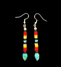 NATIVE AMERICAN Kingman Turquoise Nugget Earrings