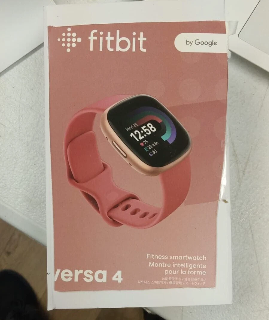 Fitbit Versa 4 Health & Fitness Smartwatch Used, Pink Sand/Copper Rose