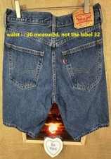 Levi s 405 red tab mens blue denim shorts 30W 10L flat solid zipper regular Bang