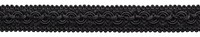 Solid Bortenband Zopf-Tri M, Style# 0100SG, Farbe# K9 Pure Black, 5 Yards