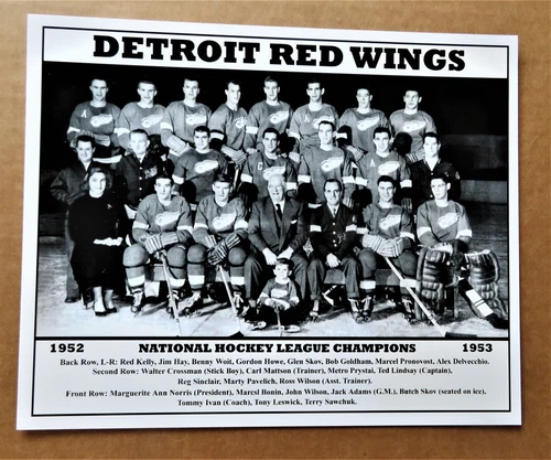 Detroit Red Wings 1952-53 Team NHL Champions - Original vintage B&W 8x10 photo